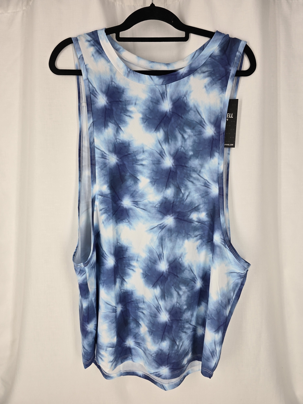 Men’s Blue Tie-Dye Muscle Tank Top - Athletic Casual
